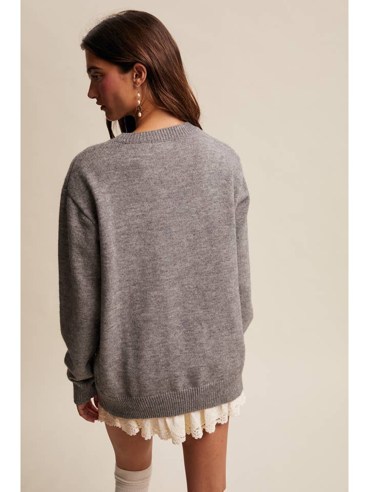 Listicle – Engroshandel Pullover - Dame – Blomstret Panel Kabelstriktrøje LSW088026