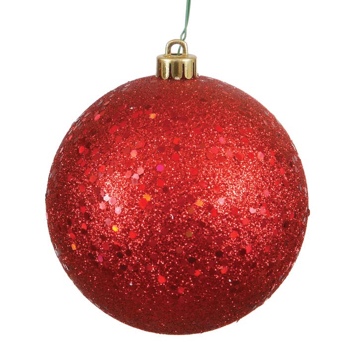 Boule à paillettes rouge Vickerman de 10 po pour la vente par Vickerman