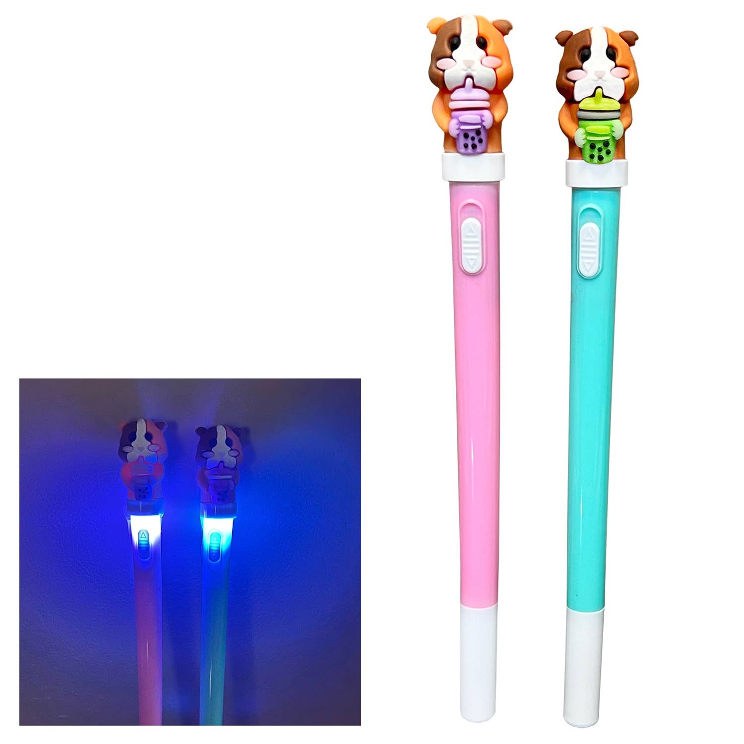 Streamline - Wholesale Pen - Sippin' & Spinnin' Boba Guinea Pig LED Light Up Pens1