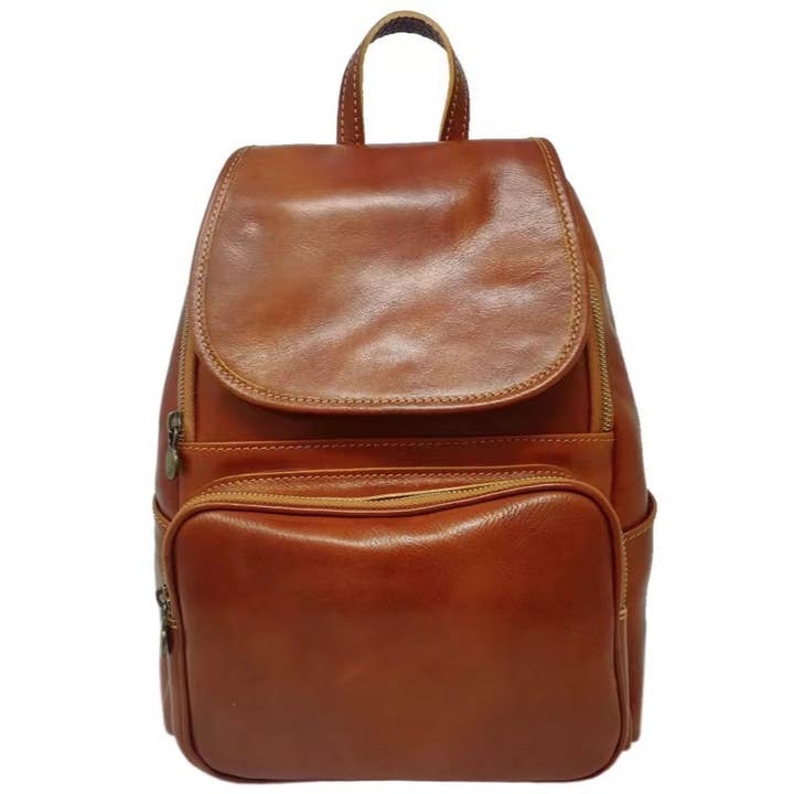 MODARNO - Wholesale Backpack - Unisex - Modarno Women's Leather Backpack Handmade in Italy by Expert Craftsmen — Women's Genuine Leather Backpack with Adjustable Shoulder Straps and Tablet Pocket — Soft and Compact Backpack