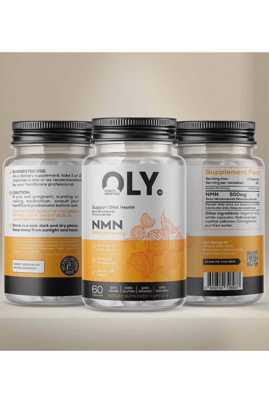 OLY Europe - Vendita all'ingrosso Vitamine/integratori orali - Oly - NMN - 500mg - 60 capsule vegetali1