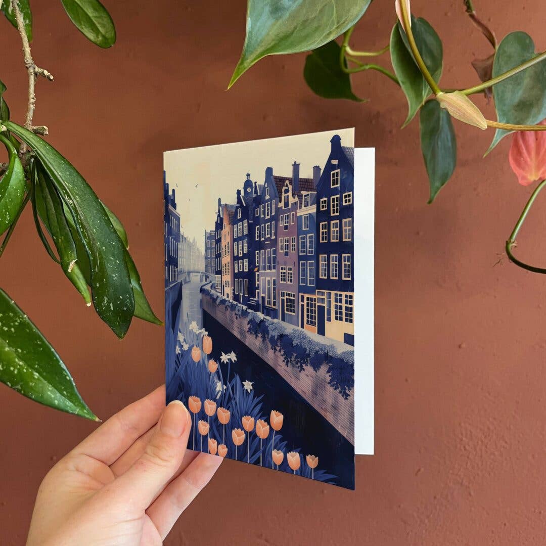 Botanopia - gifts , decor and cards for plant lovers - Vente Carte de vœux classique - Promenade le long du canal | Carte de vœux du quotidien | Néerlandais5