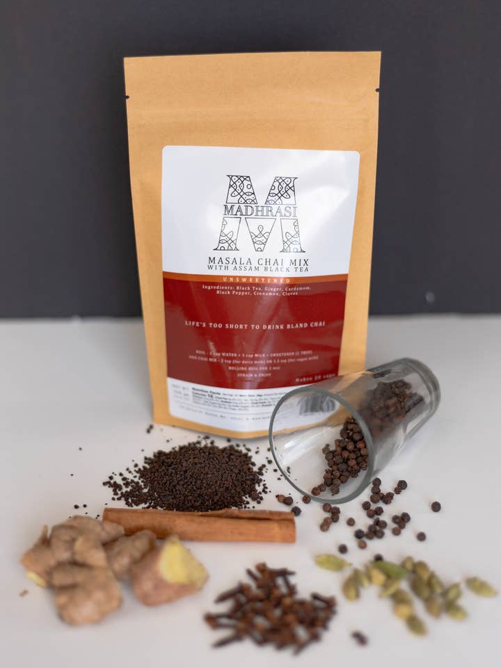 Masala Chai Mix (Loose Leaf Tea + Spices) 120g for wholesale by Madhrasi Chai