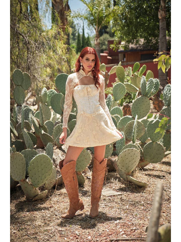 Blue B - Wholesale Top & Skirt Set - Women's - 23755SET Bow Front Corset Dress with Bolero Set3