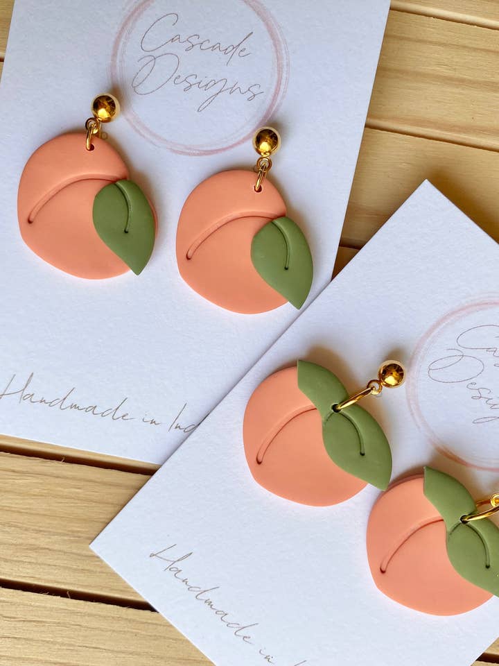 The Georgia | Peach Clay Earrings for wholesale by Cascade Designs