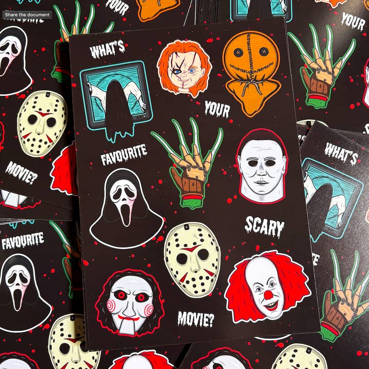 Wat is jouw favoriete enge film horror A5 print voor wholesale door October 31st