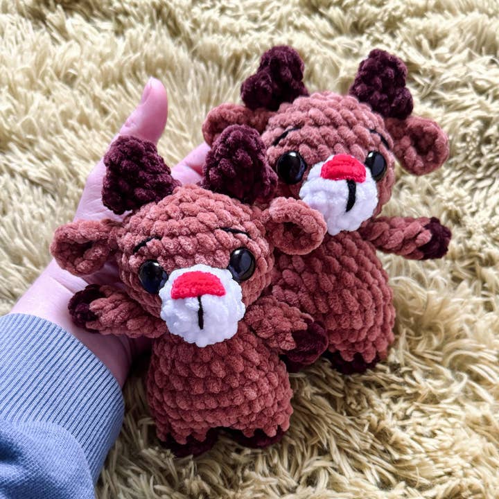 Crochet Christmas Reindeer, Amigurumi Rudolph, Stuffed Toy for wholesale by TOMOPOD LLC