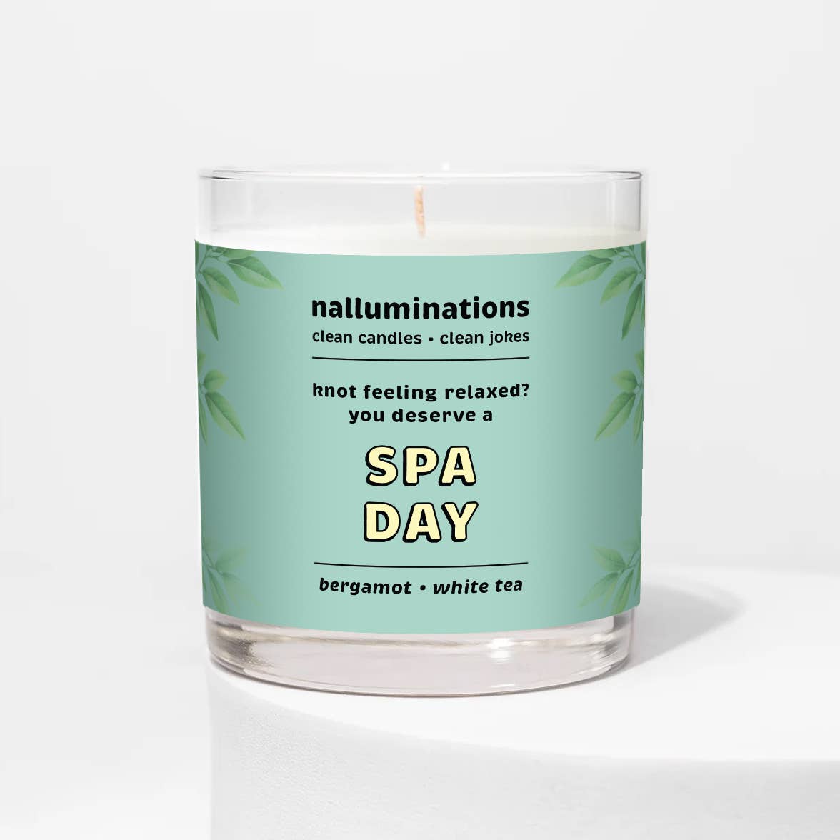 Nalluminations® - Clean Candles, Clean Jokes - Wholesale Jar/Filled Candle - White Tea & Bergamot Candle | Clean Candles, Clean Jokes
