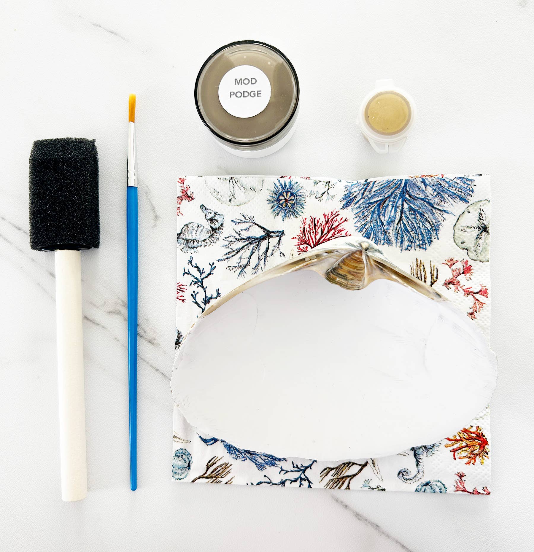 Adori Designs - Wholesale DIY Craft Kit - DIY Clam Shell Ocean Beach Mini Decoupage Kit1