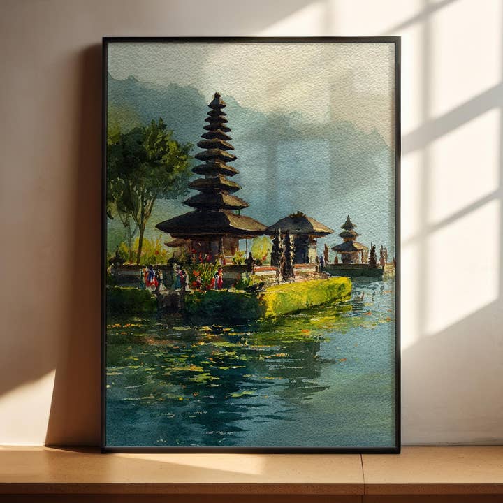 Bali, Indonésie – Impression d'art à l'aquarelle pour la vente par Premium Travel Art