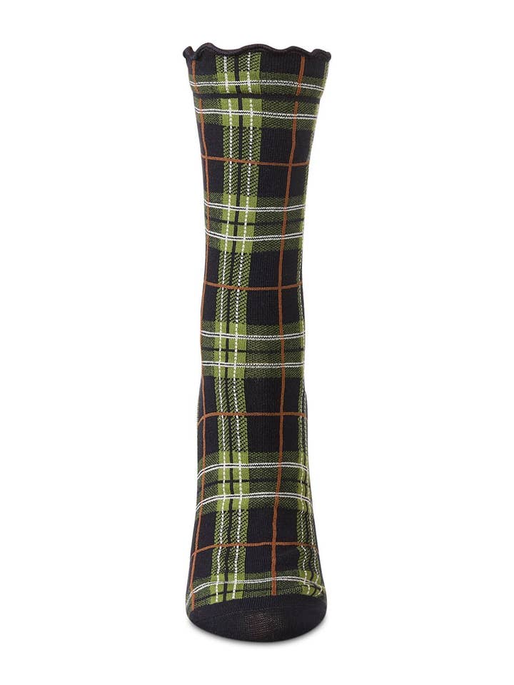 Infinity Classics International Inc. - Wholesale Socks - Women's - Memoi Classic Plaid Lettuce Edge Crew4