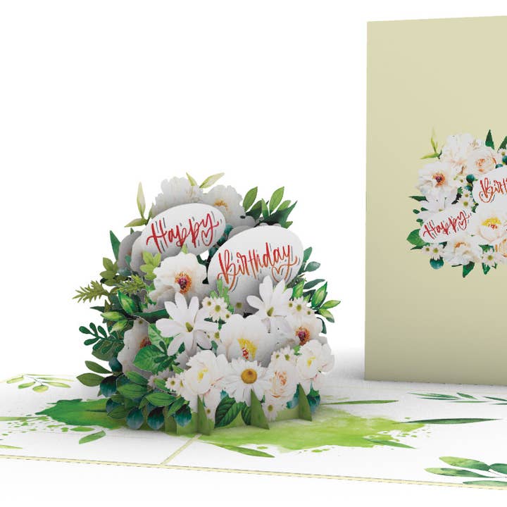 Bunch of Peony Happy Birthday Pop-Up Card for wholesale by Blue Bird Cards