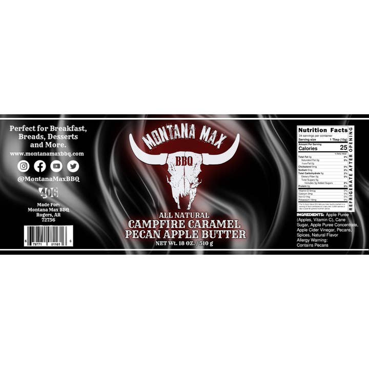 Montana Max BBQ - Wholesale Jam/Jelly - Campfire Caramel Pecan Apple Butter
