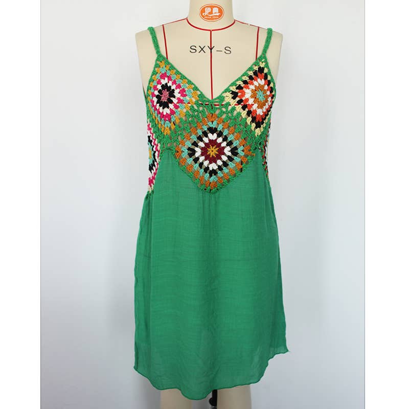 Hope & Sunshine - Wholesale Swim Cover Up - Women's - Crochet V-Neck Cover Up Dress17