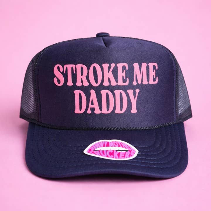 STROKE ME DADDY TRUCKER HAT for wholesale by Funny Mother Truckers