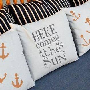 Here Comes the Sun Craft Stencil for wholesale by Oak Lane Studio