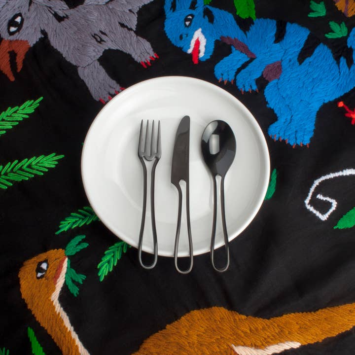 Ménagère enfant 3 pièces OUTLINE Noir pour la vente par Maarten Baptist