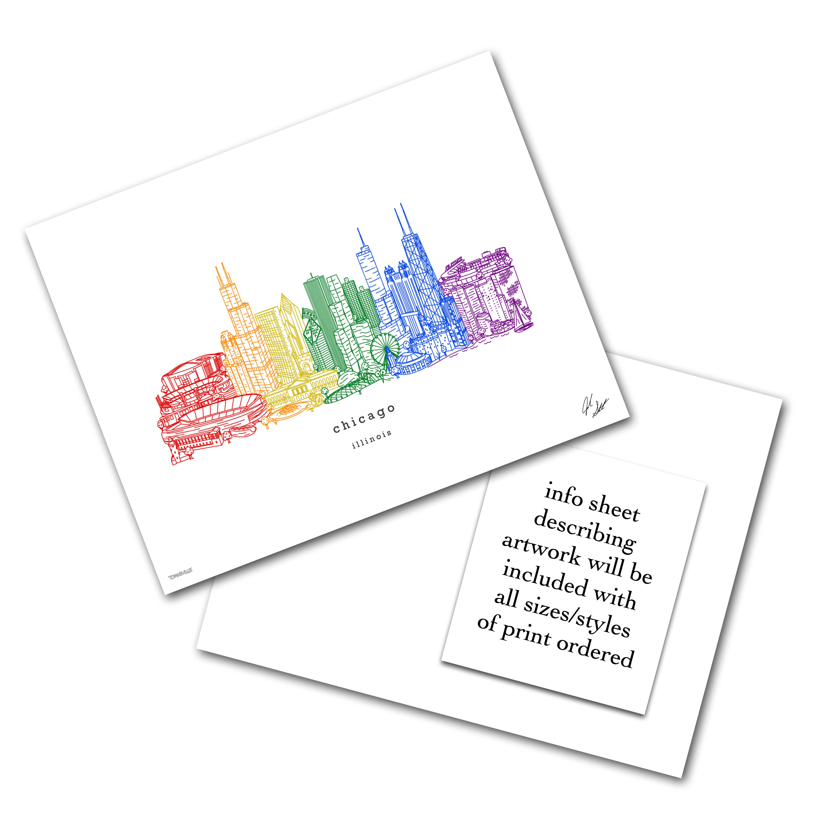 Townsville Art – Großhandel Kunstdruck – Chicago Illinois Minimalistische Wanddekor1