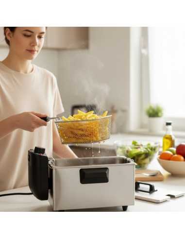 Haeger - Wholesale Kitchen Appliance - HAEGER Deep & Go Electric Fryer - 3 Liters, Stainless Steel Bowl, 2000W4