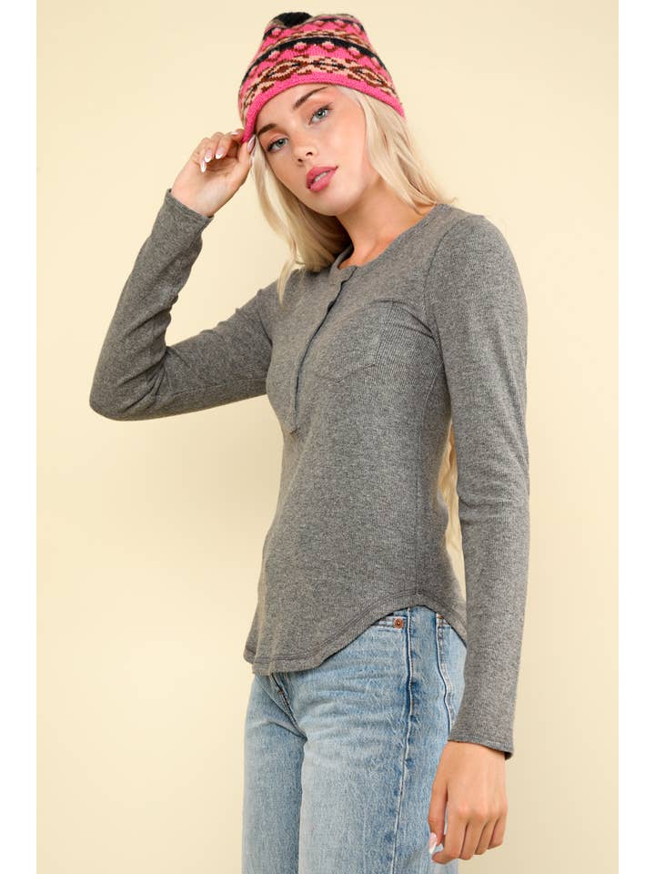 VERY J - Wholesale Knit Top - Women's - NT10047-Soft brushed solid knit casual top24