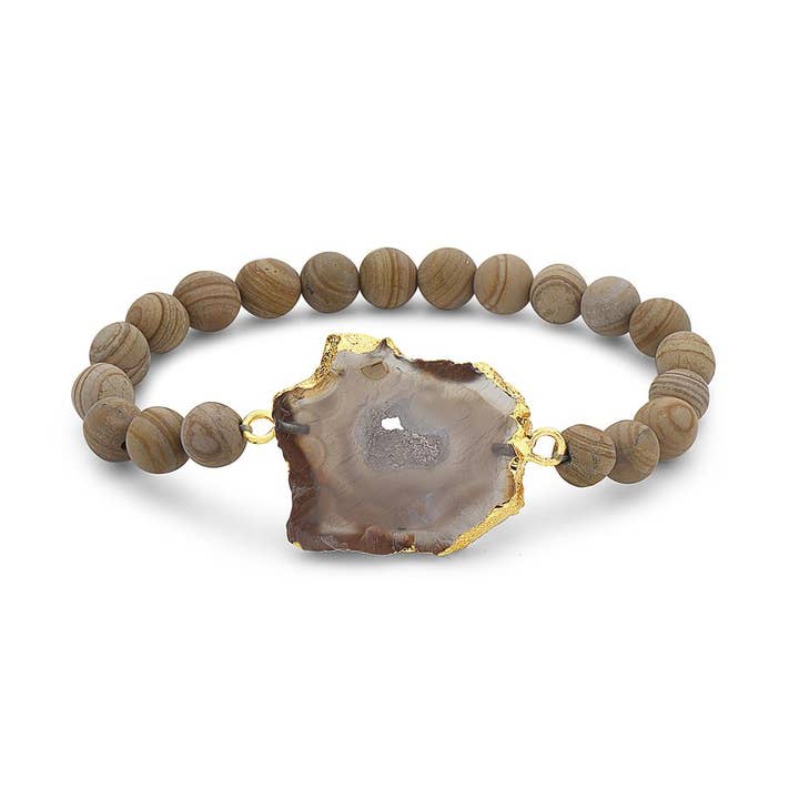 Agate Beaded Bracelet for wholesale by Jewelry Fiesta