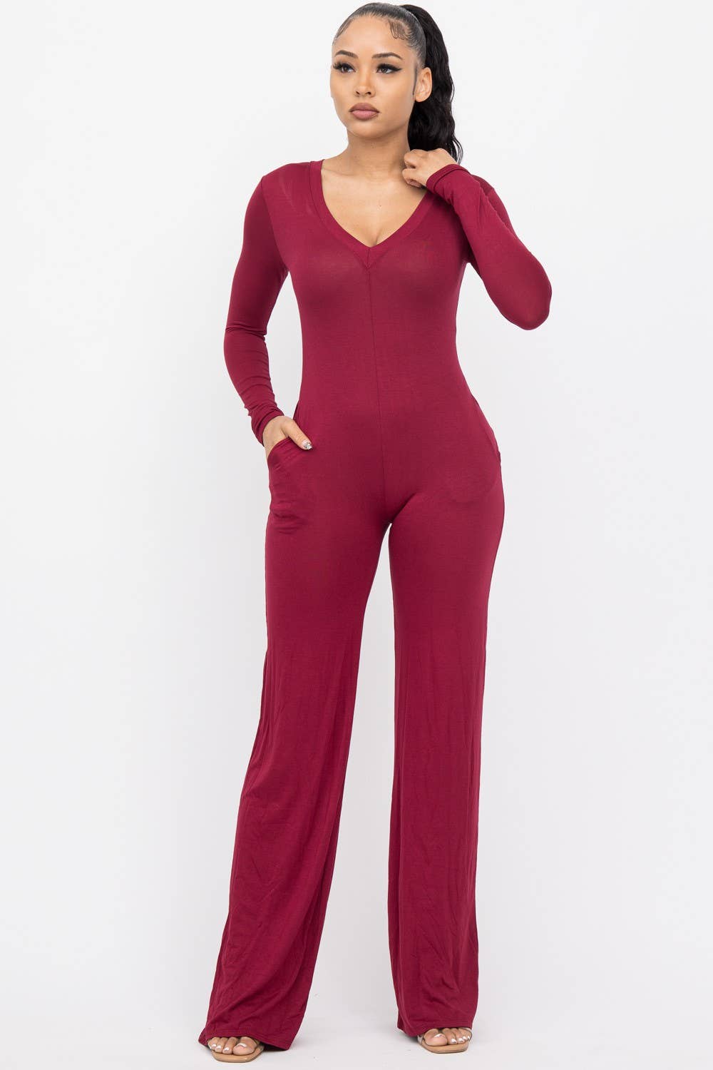 Boswell - Wholesale Jumpsuit - Women's - Bellbottom Jumpsuit With Side Pockets6