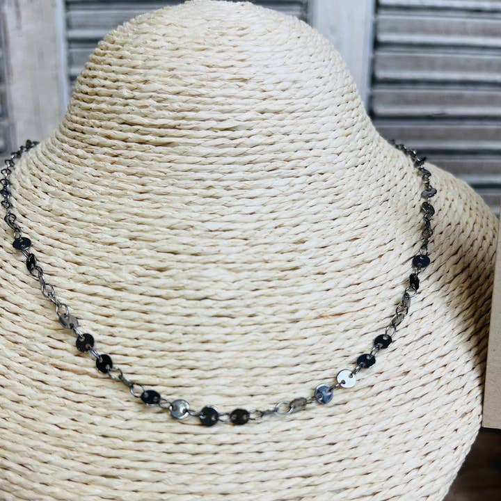 Scooples Jewelry - Wholesale Link & Chain Necklace - Gunmetal Funfetti