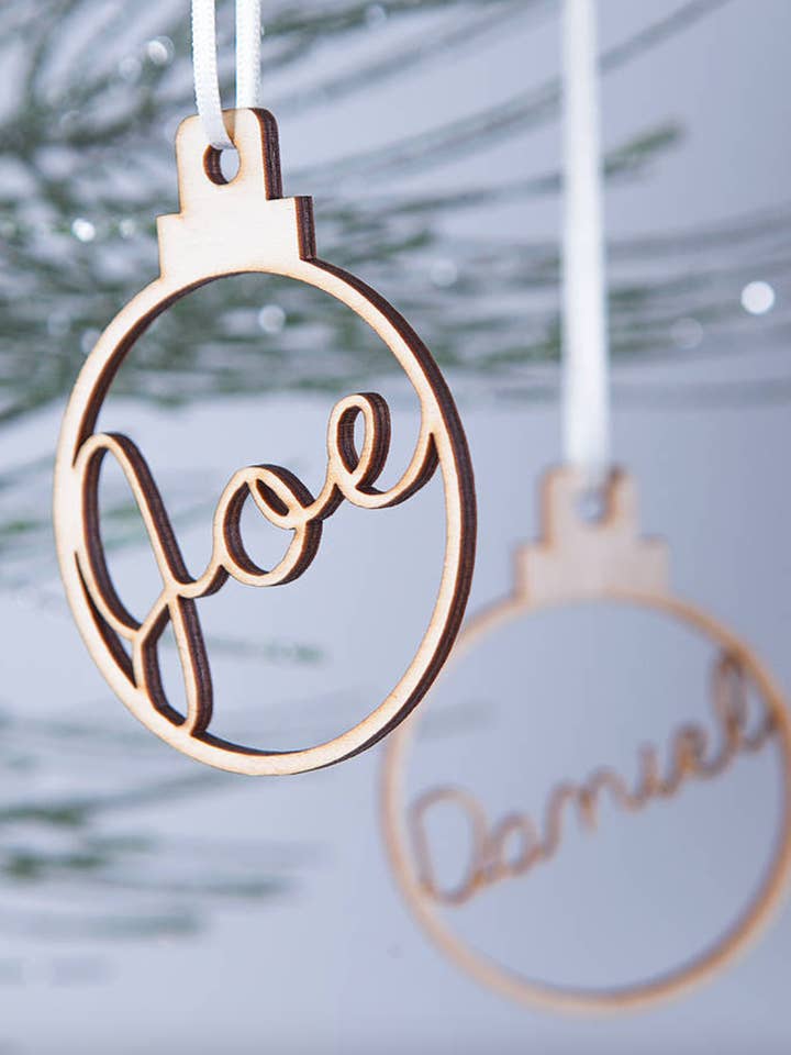 Personalised Name Christmas Bauble Decoration for wholesale by CloudsandCurrents