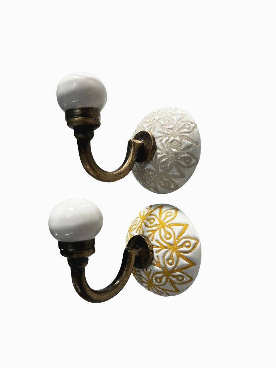 Status Collections - Wholesale Wall hook - S/2 Gold /Silver Embossed Hook