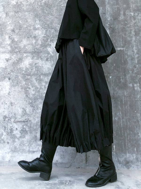 Stylish Black Solid Color High Waisted Wide Leg Pants for wholesale on Faire1