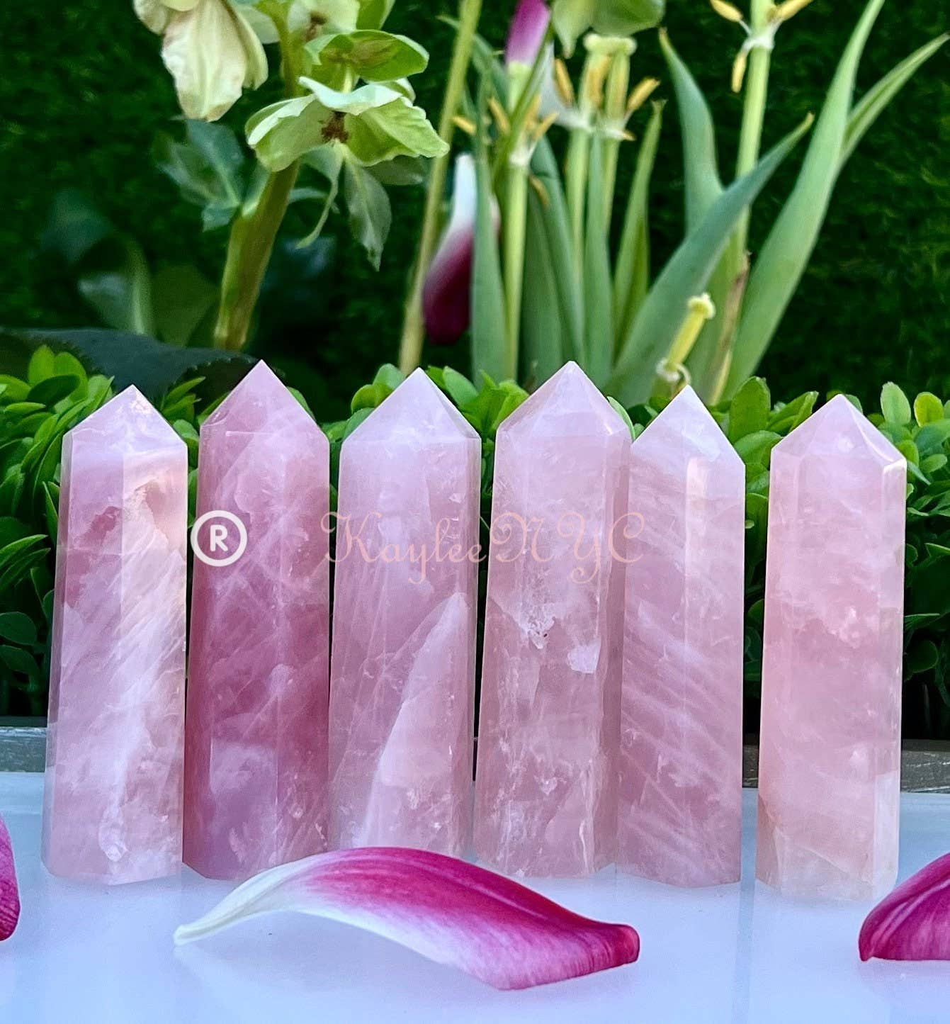 KayleeNYC – wholesale Spiritual stone/crystal – Wholesale Lot 1 lb Natural Rose Quartz Tower Obelisk Point W3