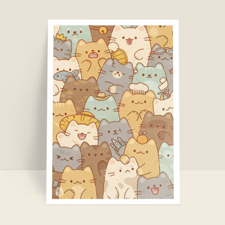 Cat Pile 6x8 Kunstdruck für den Großhandel von Arcasian