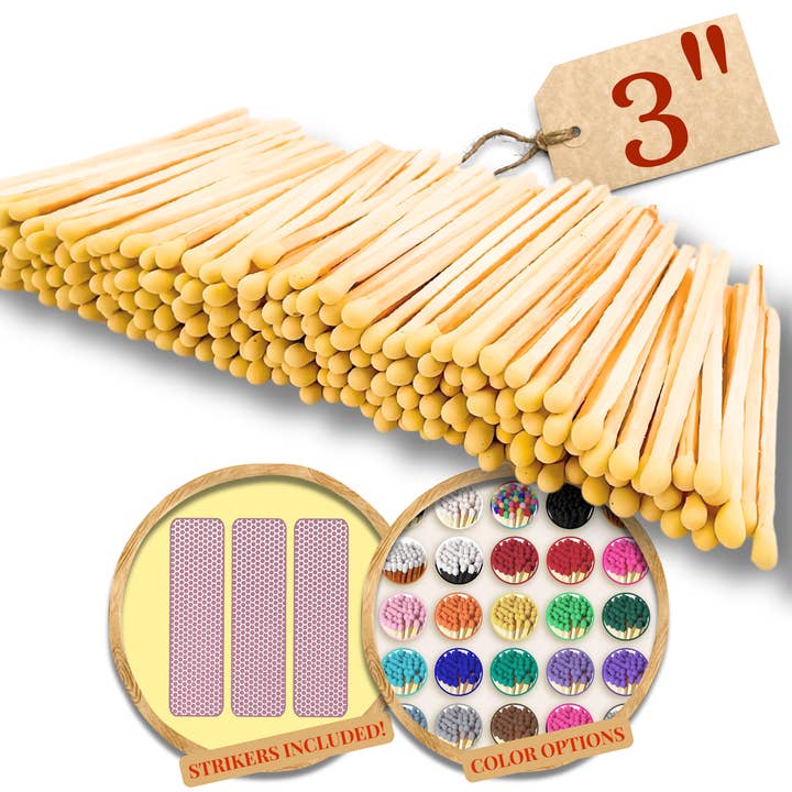 Matches USA - Wholesale Matches - 3" Color Wooden Safety Matches Match Bulk4
