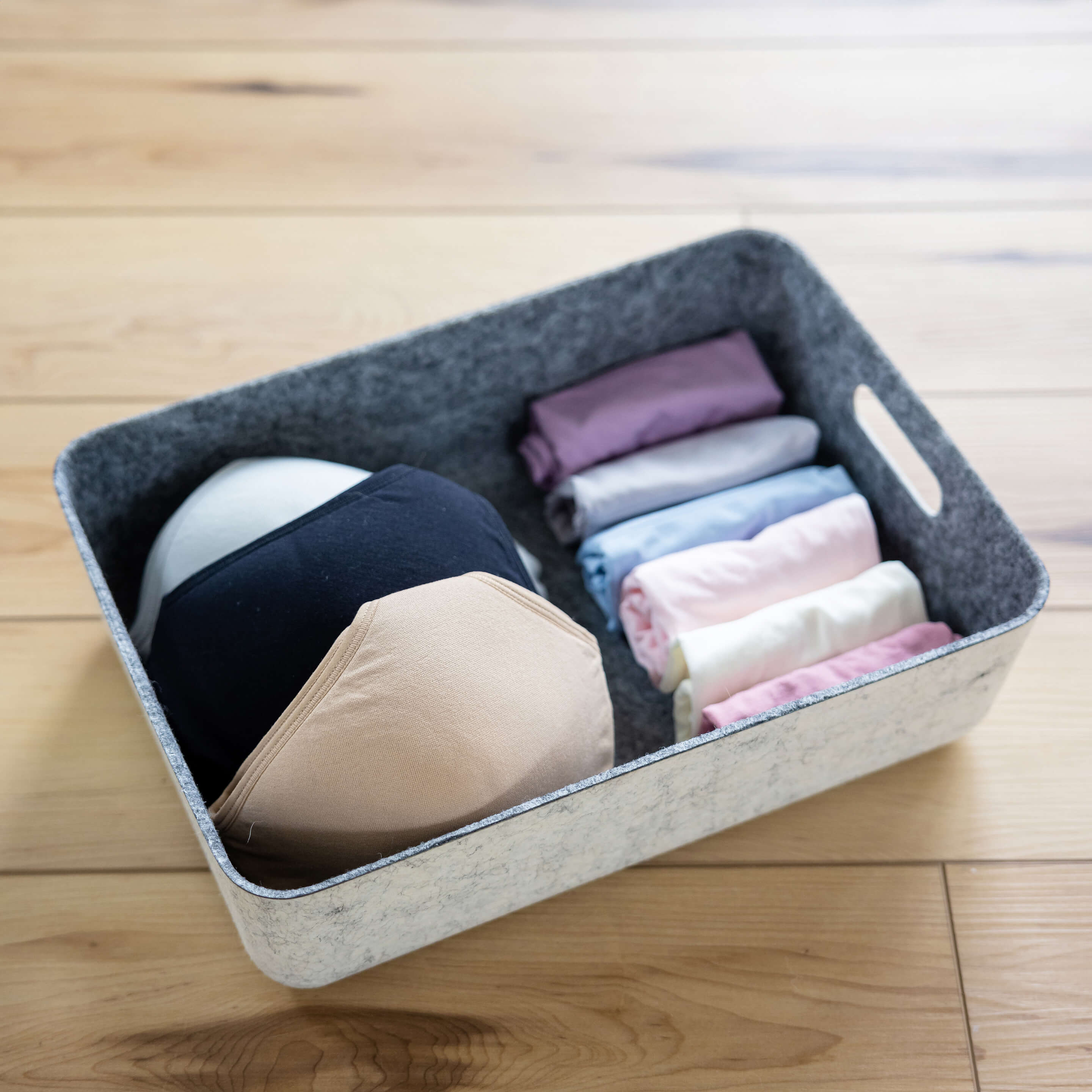 Three by Three Seattle - Wholesale Storage Bin - reSTAK recycled FELT storage medium short bin8