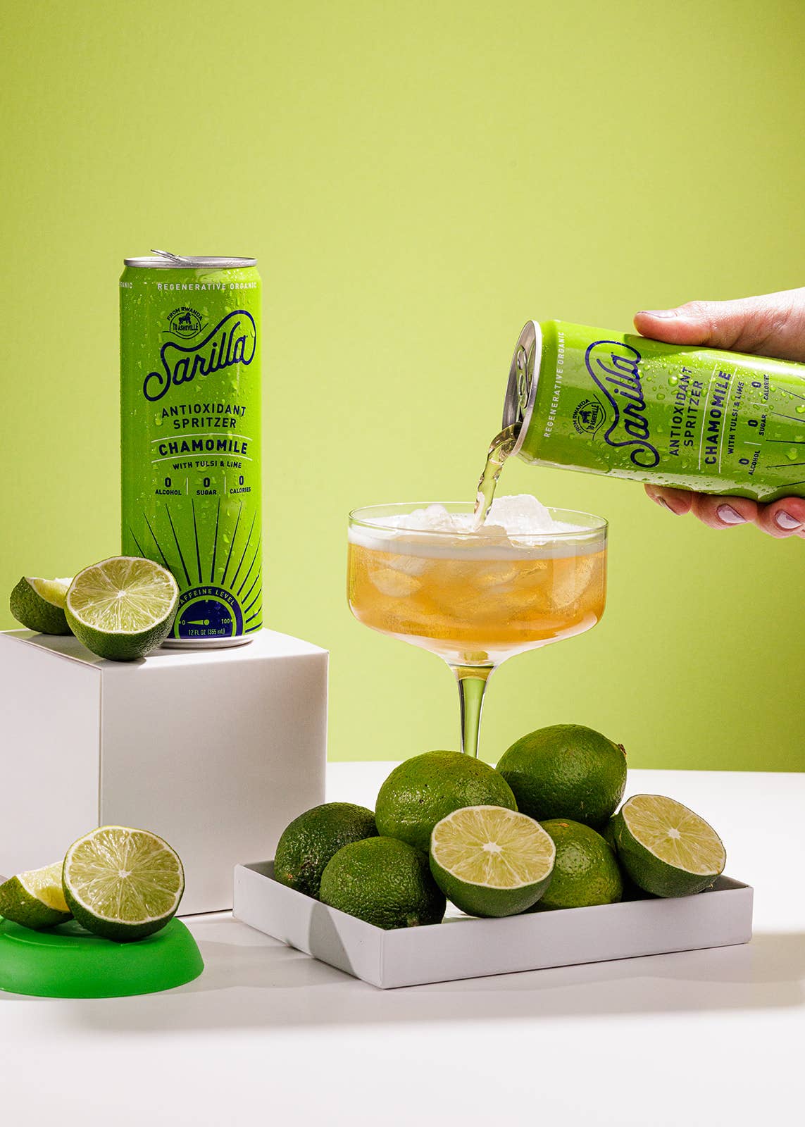 Sarilla - Wholesale Non-Alcoholic Aperitif/Mocktail - Relaxing Chamomile Lime Seltzer - No Natural Flavors4