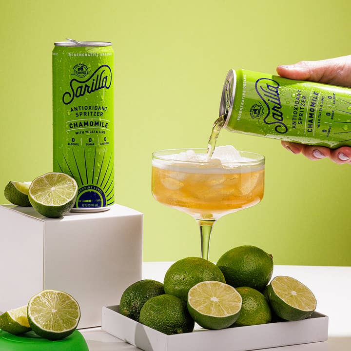 Sarilla - Wholesale Non-Alcoholic Aperitif/Mocktail - Relaxing Chamomile Lime Seltzer - No Natural Flavors4