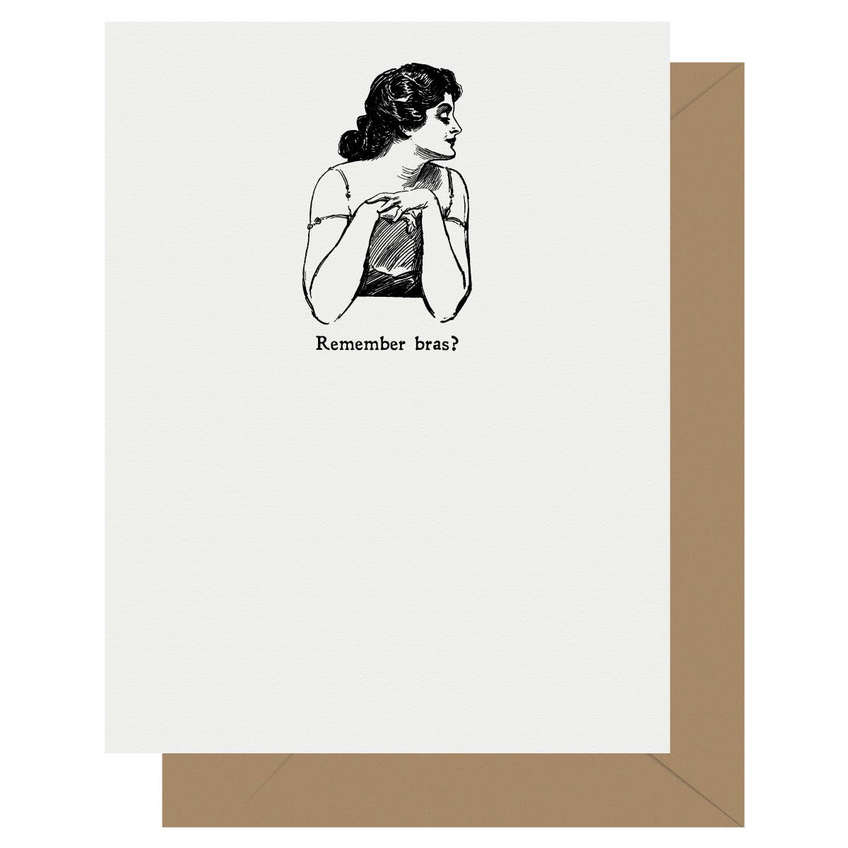 Letterpress Jess - Wholesale Everyday Greeting Card - Gibson Girl Remember Bras? Letterpress Greeting Card0