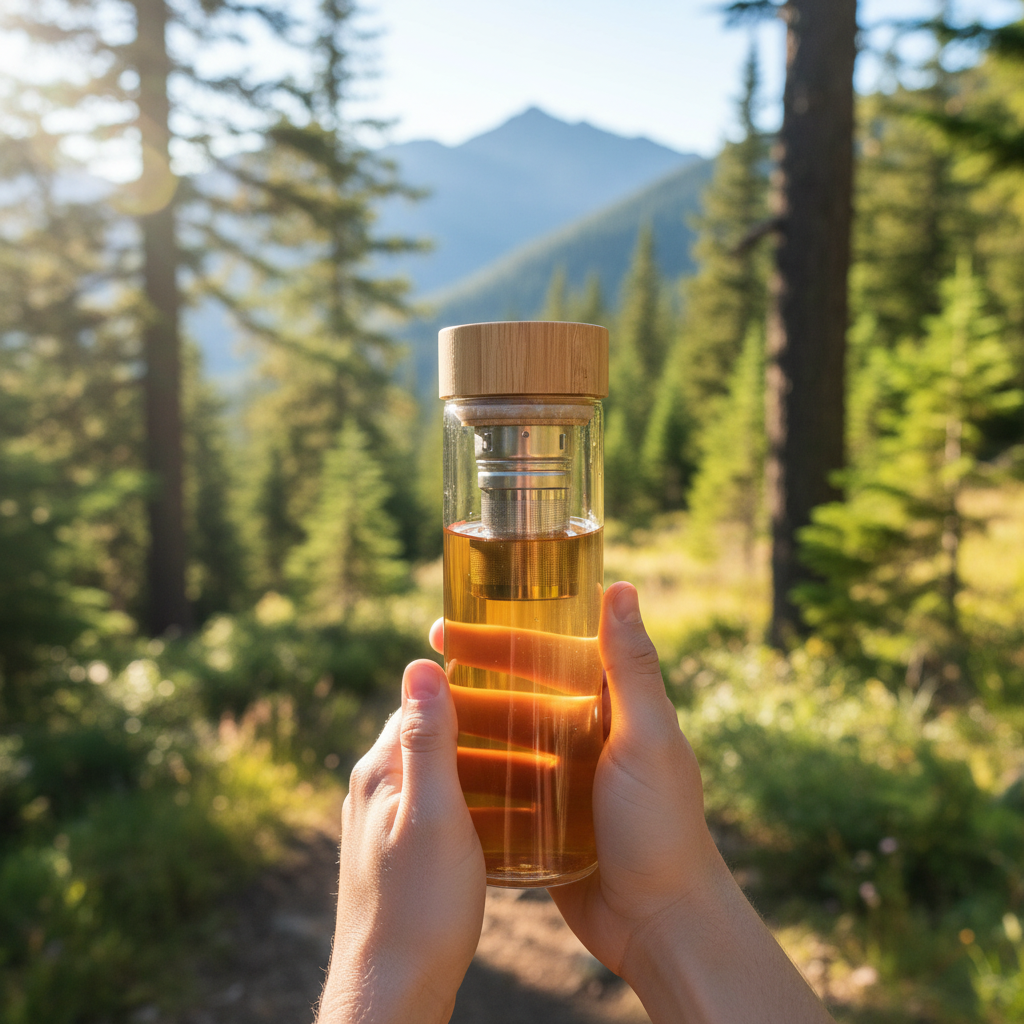 Azomalli - Wholesale Tea Strainer/Infuser - Travel Glass Tea Infuser Tumbler: Brew On-the-Go!5