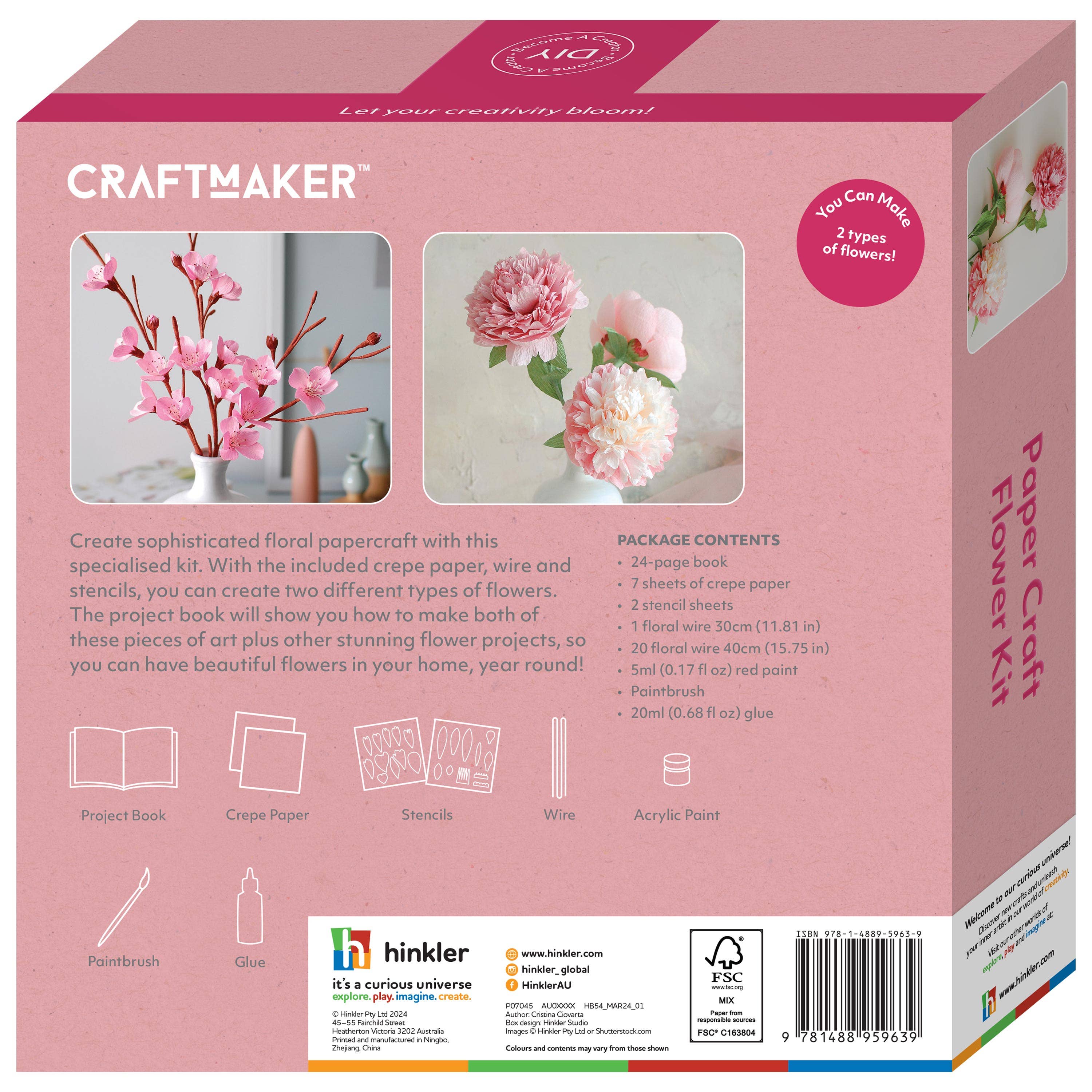 Hinkler Australia - Wholesale DIY craft kit - Craft Maker Paper Flowers Kit6