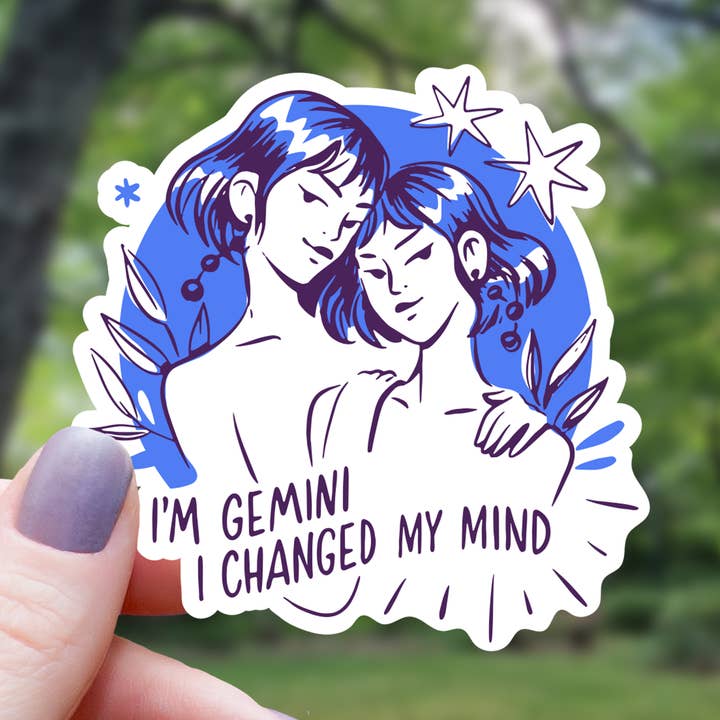 Astrology Zodiac Gemini Sticker - 3" for wholesale by Mimic Gaming Co