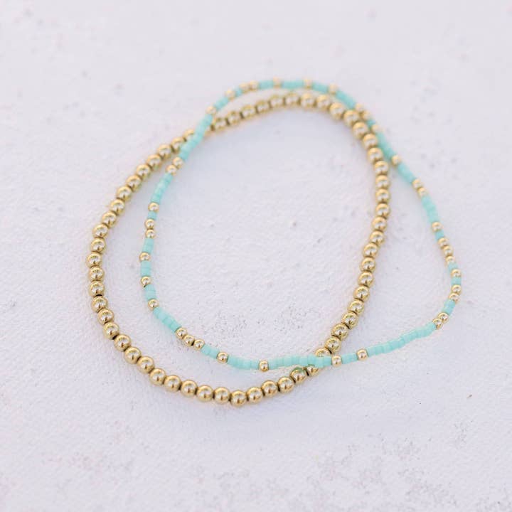Coast and Cove - Vendita all'ingrosso Bracciale con perline - Goldie Sprinkle - Verde acqua6