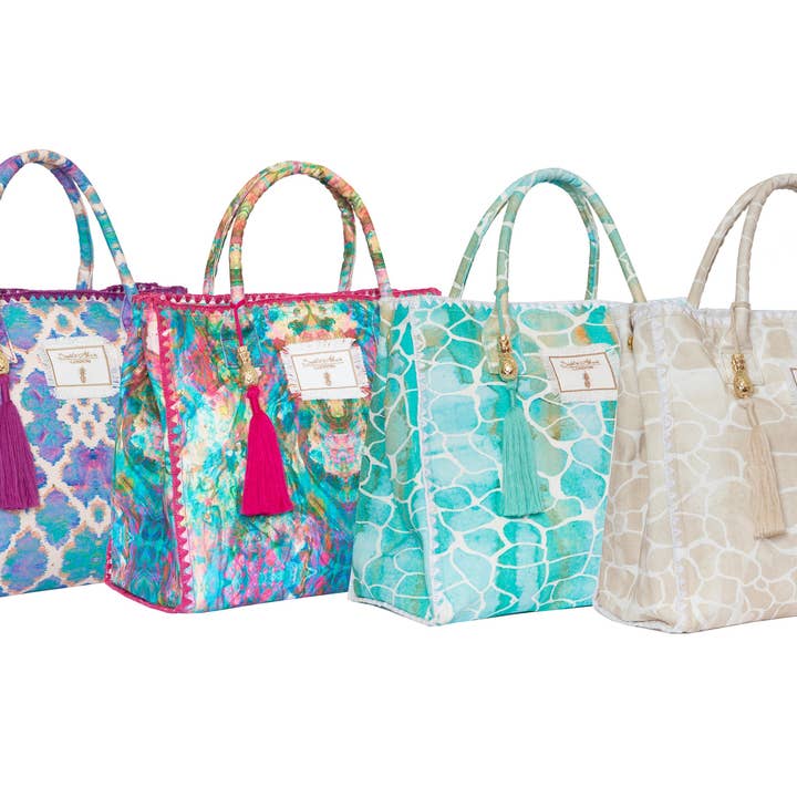 Sophia Alexia - Wholesale Beach Bag - AQUA PEBBLES BARBADOS BEACH BAG6