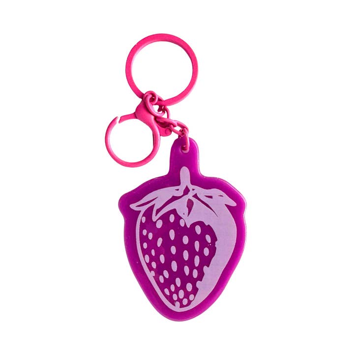 Strawberry Charm Keychain for wholesale by Wild Lettie