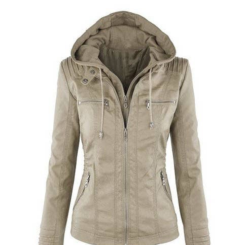 Korte leren motorjas voor dames voor wholesale door Tourtiwi