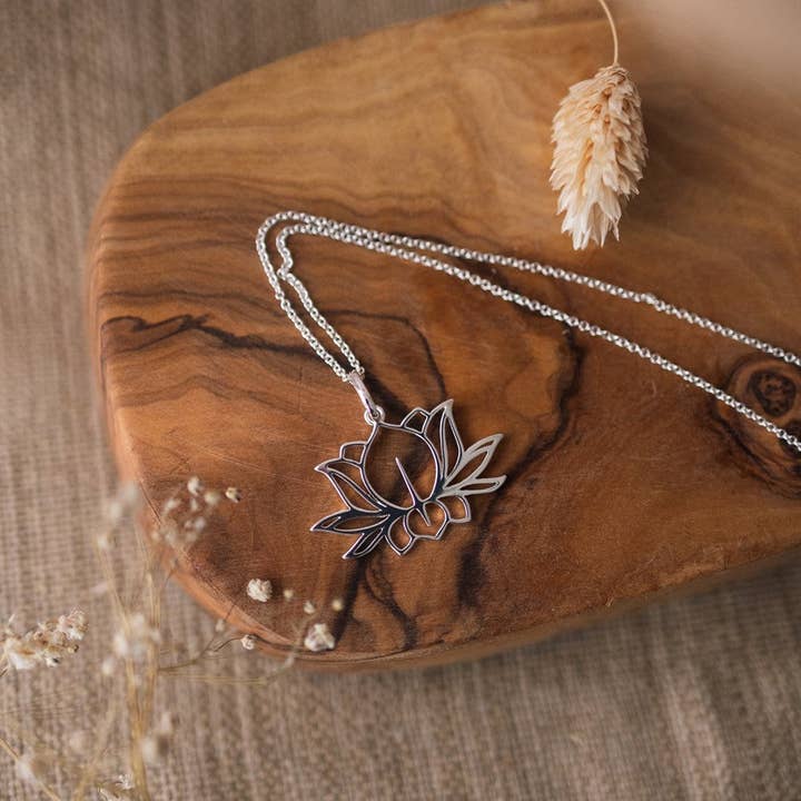 lotus necklace-small for wholesale by Wild Abandon Jewelry