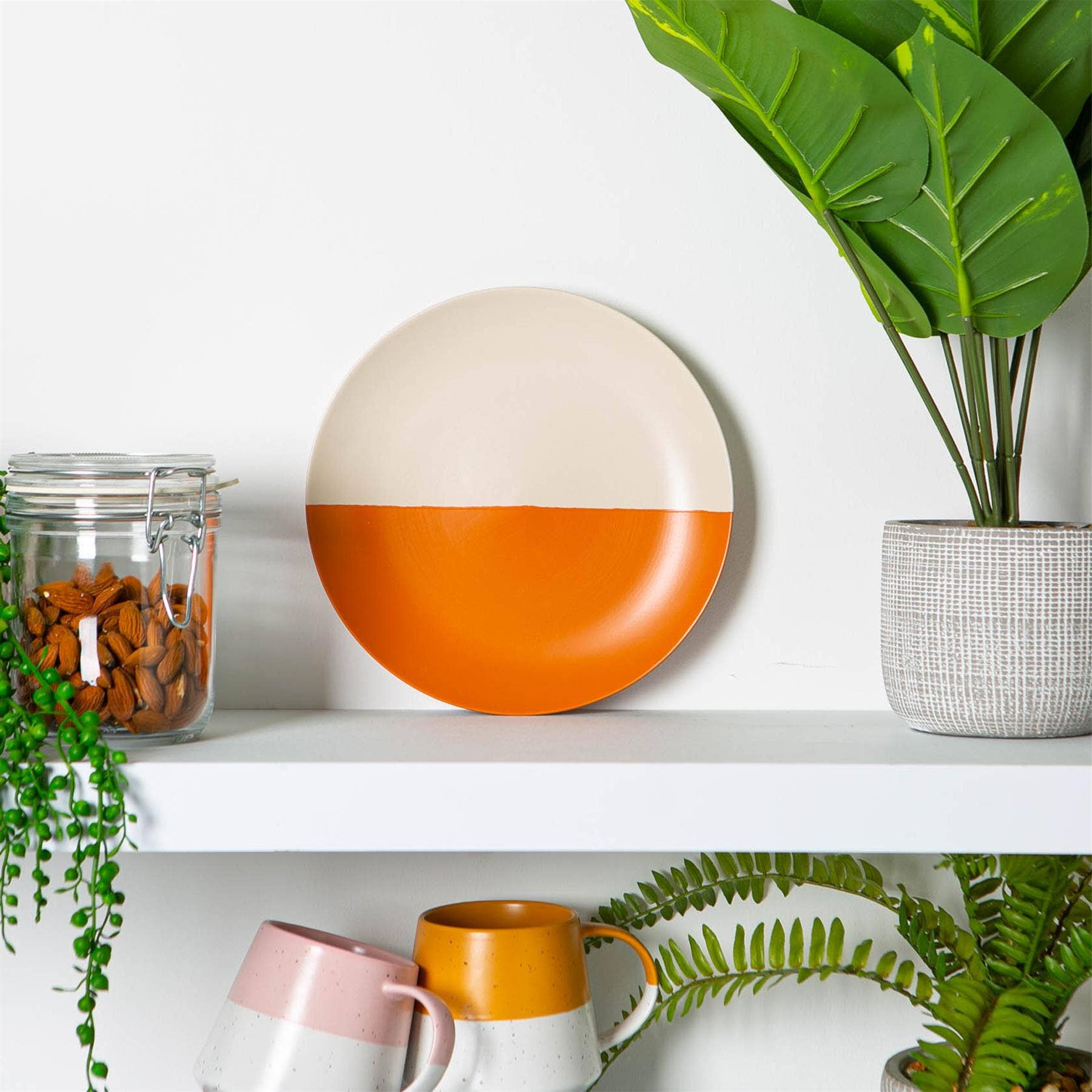 Rinkit Ltd - Vente Assiette - Assiette de dîner en céramique Nicola Spring, 20,5 cm, orange bicolore1