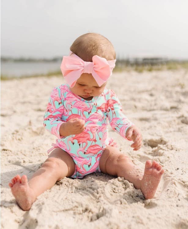 RuffleButts + RuggedButts - Wholesale Fashion Headband - Kids - Girls Pink Swim + Active Bow Headband9