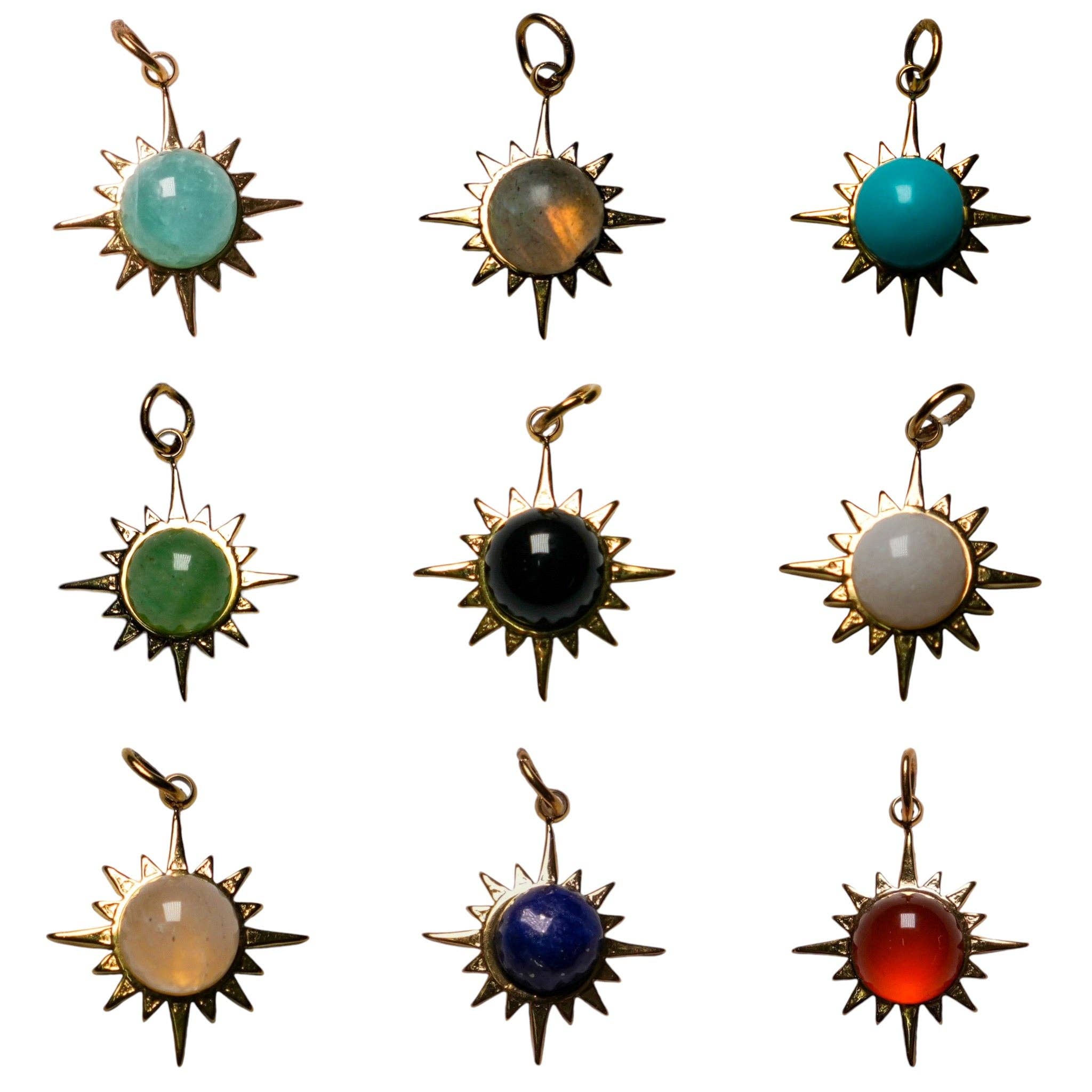 Foliesbijoux - Wholesale Individual Charm/Pendant - Stone & stainless steel pendant0