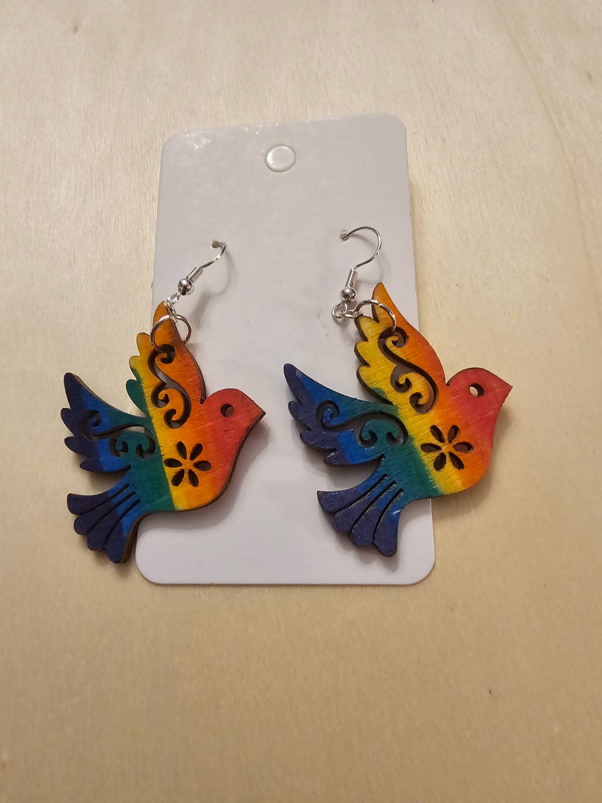 Eclectic Judaica - Wholesale Dangle Earrings - Wooden Rainbow Earrings 4
