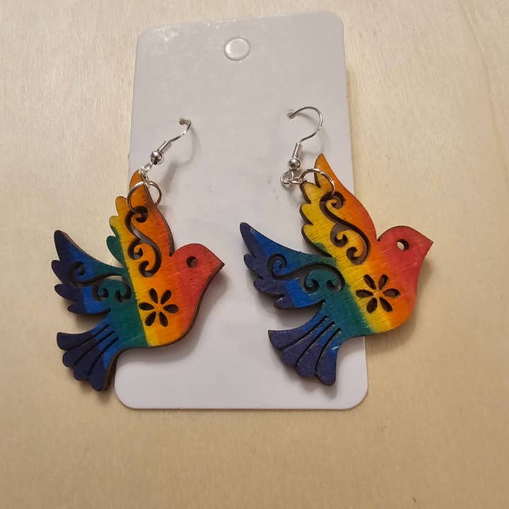 Eclectic Judaica - Wholesale Dangle Earrings - Wooden Rainbow Earrings 4